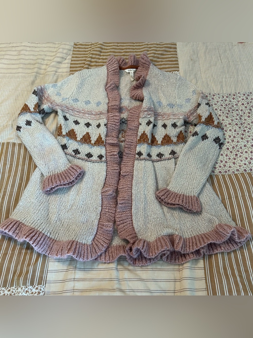 Women’s Matilda Jane cardigan sweater neutral colors size medium